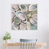 imageKate and Laurel Sylvie Neutral Painterly Oyster Roast Framed Canvas Wall Art by Mary Sparrow 30 x 30 Beaded White Coastal Abstract Beach Art for Wall Decor Living Room Bedroom Office KitchenBeaded White