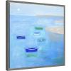 imageKate and Laurel Calm Waters Framed Canvas Wall Art by Giuliana Lazzerini 22 x 22 Sylvie Greywash Coastal Beach Landscapes Art for Wall Decor Living Room Bedroom