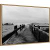 imageKate and Laurel Coastal Beach Boardwalk Black and White Framed Canvas Wall Art by Patricia Rae 33 x 23 Sylvie Natural Black ampamp White Beach Nature Art for Wall Decor Living Room Bedroom
