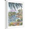 imageKate and Laurel Laguna Beach California Scene Framed Canvas Wall Art by Patricia Shaw 18 x 24 Sylvie White Coastal Beach Landscapes Tropical Art for Wall Decor Living Room Bedroom