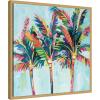 imageKate and Laurel Rainbow Coconuts Framed Canvas Wall Art by Rachel Christopoulous 30 x 30 Sylvie Bright Gold Coastal Tropical Beach Landscapes Art for Wall Decor Living Room BedroomBright Gold