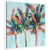 imageKate and Laurel Rainbow Coconuts Framed Canvas Wall Art by Rachel Christopoulous 30 x 30 Sylvie Bright Gold Coastal Tropical Beach Landscapes Art for Wall Decor Living Room BedroomWhite