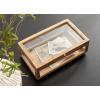 imageKate and Laurel Curiel Decorative Glass Box for Tabletop Storage 10 x 6 x 4 Clear Glass and Natural Wood Modern Jewelry Box for Use as Bathroom Vanity Organization or Entryway Table Decor