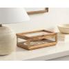 imageKate and Laurel Curiel Decorative Glass Box for Tabletop Storage 10 x 6 x 4 Clear Glass and Natural Wood Modern Jewelry Box for Use as Bathroom Vanity Organization or Entryway Table Decor