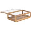 imageKate and Laurel Curiel Decorative Glass Box for Tabletop Storage 10 x 6 x 4 Clear Glass and Natural Wood Modern Jewelry Box for Use as Bathroom Vanity Organization or Entryway Table Decor