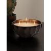 imageKate and Laurel Plete Round Pleated Metal Candle Bowl 8 Inch Diameter Black Nickel Modern Scalloped ThreeWick Unscented Candle with Decorative Bowl for Living Room DecorPewter