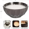 imageKate and Laurel Plete Round Pleated Metal Candle Bowl 8 Inch Diameter Black Nickel Modern Scalloped ThreeWick Unscented Candle with Decorative Bowl for Living Room DecorPewter