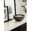 imageKate and Laurel Plete Round Pleated Metal Candle Bowl 8 Inch Diameter Black Nickel Modern Scalloped ThreeWick Unscented Candle with Decorative Bowl for Living Room DecorPewter