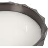 imageKate and Laurel Plete Round Pleated Metal Candle Bowl 8 Inch Diameter Black Nickel Modern Scalloped ThreeWick Unscented Candle with Decorative Bowl for Living Room DecorPewter