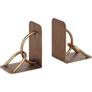 imageKate and Laurel Chenery Vintage TwoPiece Metal Bookends for Bookshelf Decor Set of 2 6 x 4 x 7 Antique Gold Decorative Equestrian Bookend Set for Use as Wall Shelf Filler or Entryway Table DecorGold