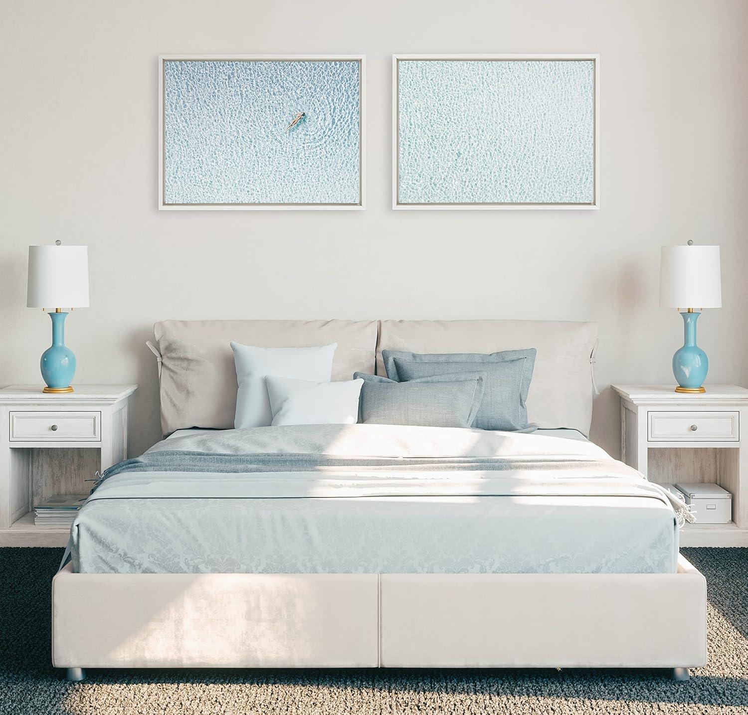 imageKate and Laurel Sylvie Woman Floating I and II Framed Canvas Wall Art by Amy Peterson Art Studio 2 Piece 18x24 White Calming Colorful Wall Dcor For Living Room Bedroom Office Or Entryway
