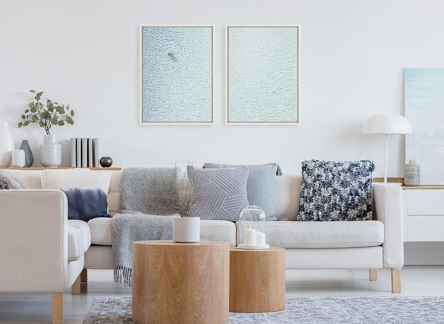 imageKate and Laurel Sylvie Woman Floating I and II Framed Canvas Wall Art by Amy Peterson Art Studio 2 Piece 18x24 White Calming Colorful Wall Dcor For Living Room Bedroom Office Or Entryway