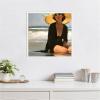 imageKate and Laurel Beach Babe 1 Framed Canvas Wall Art by Mary Sparrow 22 x 22 Sylvie White Coastal Beach People Art for Wall Decor Living Room Bedroom
