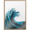 imageKate and Laurel Blake Waves Framed Printed Glass Art 18x24 Natural Transitional Wall DecorNatural