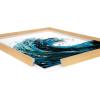imageKate and Laurel Blake Waves Framed Printed Glass Art 18x24 Natural Transitional Wall DecorNatural