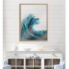 imageKate and Laurel Blake Waves Framed Printed Glass Art 18x24 Natural Transitional Wall DecorNatural