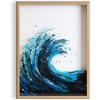 imageKate and Laurel Blake Waves Framed Printed Glass Art 18x24 Natural Transitional Wall DecorNatural
