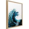 imageKate and Laurel Blake Waves Framed Printed Glass Art 18x24 Natural Transitional Wall DecorNatural