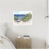 imageKate and Laurel Coast Guard Beach with Roses In The Dunes Framed Canvas Wall Art by Patricia Shaw 24 x 18 Sylvie White Coastal Beach Nature Flowers Art for Wall Decor Living Room Bedroom
