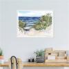 imageKate and Laurel Coast Guard Beach with Roses In The Dunes Framed Canvas Wall Art by Patricia Shaw 24 x 18 Sylvie White Coastal Beach Nature Flowers Art for Wall Decor Living Room Bedroom