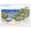 imageKate and Laurel Coast Guard Beach with Roses In The Dunes Framed Canvas Wall Art by Patricia Shaw 24 x 18 Sylvie White Coastal Beach Nature Flowers Art for Wall Decor Living Room Bedroom