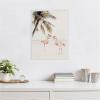 imageKate and Laurel Flamingos on Vacation Framed Canvas Wall Art by July Art Prints 18 x 24 Sylvie Beaded White Whimsical Beach Animals Art for Wall Decor Living Room Bedroom