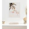 imageKate and Laurel Flamingos on Vacation Framed Canvas Wall Art by July Art Prints 18 x 24 Sylvie Beaded White Whimsical Beach Animals Art for Wall Decor Living Room Bedroom