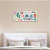 imageKate and Laurel Fun Colorful Tropical Fish Framed Canvas Wall Art by Rachel Lee 40 x 18 Sylvie Natural Whimsical Abstract Animals Beach Art for Wall Decor Living Room BedroomNatural