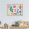 imageKate and Laurel Fun Colorful Tropical Fish Framed Canvas Wall Art by Rachel Lee 40 x 18 Sylvie Natural Whimsical Abstract Animals Beach Art for Wall Decor Living Room BedroomNatural