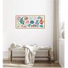 imageKate and Laurel Fun Colorful Tropical Fish Framed Canvas Wall Art by Rachel Lee 40 x 18 Sylvie Natural Whimsical Abstract Animals Beach Art for Wall Decor Living Room BedroomNatural