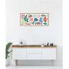 imageKate and Laurel Fun Colorful Tropical Fish Framed Canvas Wall Art by Rachel Lee 40 x 18 Sylvie Natural Whimsical Abstract Animals Beach Art for Wall Decor Living Room BedroomNatural