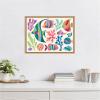 imageKate and Laurel Fun Colorful Tropical Fish Framed Canvas Wall Art by Rachel Lee 40 x 18 Sylvie Natural Whimsical Abstract Animals Beach Art for Wall Decor Living Room BedroomNatural