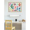 imageKate and Laurel Fun Colorful Tropical Fish Framed Canvas Wall Art by Rachel Lee 40 x 18 Sylvie Natural Whimsical Abstract Animals Beach Art for Wall Decor Living Room BedroomNatural
