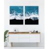 imageKate and Laurel Minimalist Ocean Waves on Beach Set of 2 28x38 Framed Canvas Wall Art Set by Michael Schauer Sylvie White Coastal Landscapes Beach Nature Landscapes Nature Art for Wall
