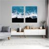 imageKate and Laurel Minimalist Ocean Waves on Beach Set of 2 28x38 Framed Canvas Wall Art Set by Michael Schauer Sylvie White Coastal Landscapes Beach Nature Landscapes Nature Art for Wall