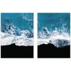 imageKate and Laurel Minimalist Ocean Waves on Beach Set of 2 28x38 Framed Canvas Wall Art Set by Michael Schauer Sylvie White Coastal Landscapes Beach Nature Landscapes Nature Art for Wall