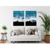imageKate and Laurel Minimalist Ocean Waves on Beach Set of 2 28x38 Framed Canvas Wall Art Set by Michael Schauer Sylvie White Coastal Landscapes Beach Nature Landscapes Nature Art for Wall