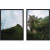 imageKate and Laurel Mountain Ridge and Green Meadow Set of 2 18x24 Framed Canvas Wall Art Set by Michael Schauer Sylvie Black Modern Landscapes Nature Art for Wall Decor Living Room Bedroom