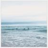 imageKate and Laurel Ocean Swim 1 Square Framed Canvas Wall Art by Stephanie Klatt 30 x 30 Sylvie White Coastal Beach Animals Landscapes Art for Wall Decor Living Room Bedroom