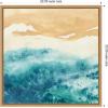 imageKate and Laurel On Warm Sand Framed Canvas Wall Art by Janet Meinke Lau 22 x 22 Sylvie Natural Coastal Landscapes Beach Nature Art for Wall Decor Living Room Bedroom