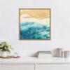 imageKate and Laurel On Warm Sand Framed Canvas Wall Art by Janet Meinke Lau 22 x 22 Sylvie Natural Coastal Landscapes Beach Nature Art for Wall Decor Living Room Bedroom