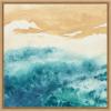 imageKate and Laurel On Warm Sand Framed Canvas Wall Art by Janet Meinke Lau 22 x 22 Sylvie Natural Coastal Landscapes Beach Nature Art for Wall Decor Living Room Bedroom