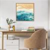 imageKate and Laurel On Warm Sand Framed Canvas Wall Art by Janet Meinke Lau 22 x 22 Sylvie Natural Coastal Landscapes Beach Nature Art for Wall Decor Living Room Bedroom