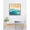 imageKate and Laurel On Warm Sand Framed Canvas Wall Art by Janet Meinke Lau 22 x 22 Sylvie Natural Coastal Landscapes Beach Nature Art for Wall Decor Living Room Bedroom