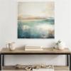 imageKate and Laurel Sylvie Abstract Calming Lake Landscape Framed Canvas Wall Art by The Creative Bunch Studio 30 x 30 Gold Coastal Abstract Landscapes Art for Wall Decor Living Room BedroomWhite