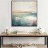 imageKate and Laurel Sylvie Abstract Calming Lake Landscape Framed Canvas Wall Art by The Creative Bunch Studio 30 x 30 Gold Coastal Abstract Landscapes Art for Wall Decor Living Room BedroomGray
