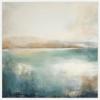 imageKate and Laurel Sylvie Abstract Calming Lake Landscape Framed Canvas Wall Art by The Creative Bunch Studio 30 x 30 Gold Coastal Abstract Landscapes Art for Wall Decor Living Room BedroomWhite