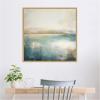 imageKate and Laurel Sylvie Abstract Calming Lake Landscape Framed Canvas Wall Art by The Creative Bunch Studio 30 x 30 Gold Coastal Abstract Landscapes Art for Wall Decor Living Room BedroomBright Gold