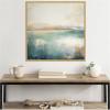 imageKate and Laurel Sylvie Abstract Calming Lake Landscape Framed Canvas Wall Art by The Creative Bunch Studio 30 x 30 Gold Coastal Abstract Landscapes Art for Wall Decor Living Room BedroomBright Gold