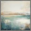 imageKate and Laurel Sylvie Abstract Calming Lake Landscape Framed Canvas Wall Art by The Creative Bunch Studio 30 x 30 Gold Coastal Abstract Landscapes Art for Wall Decor Living Room BedroomGray